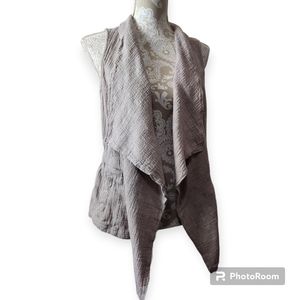 Cato Est.1946 Khaki Sleeveless Waterfall Cardigan size Large